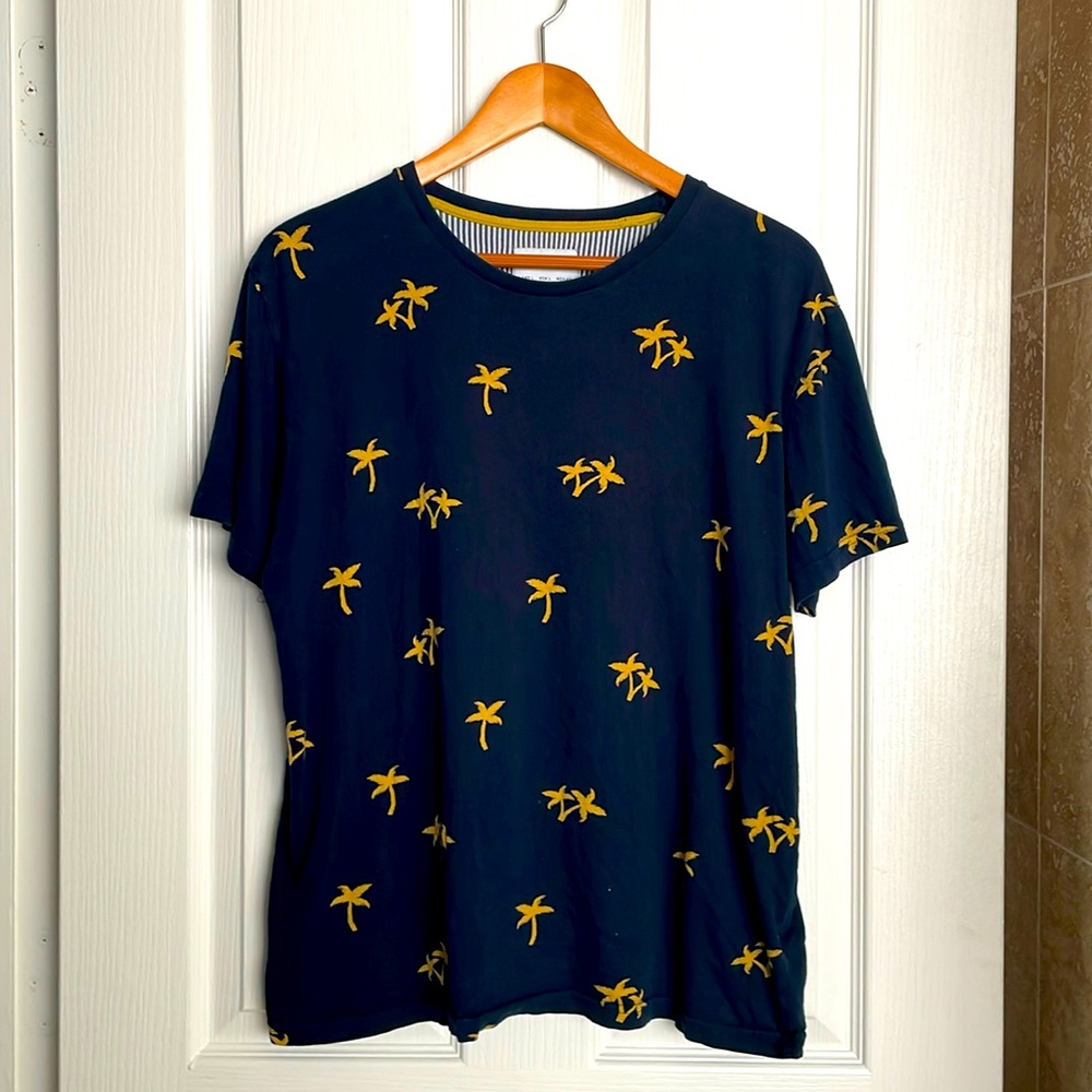 Denim and Flower palm tree tee
